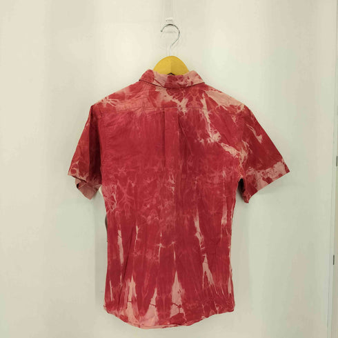ラルフローレン RALPH LAUREN CLASSIC FIT ポニー刺繍 ブリーチタイダイ柄 ボタンダウン S/S シャツ メンズ import:L